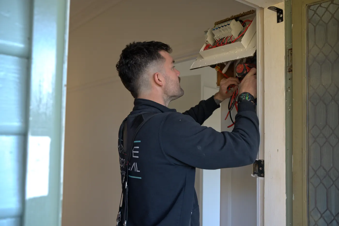Checking the switchboard before wiring a new EV charger circuit
