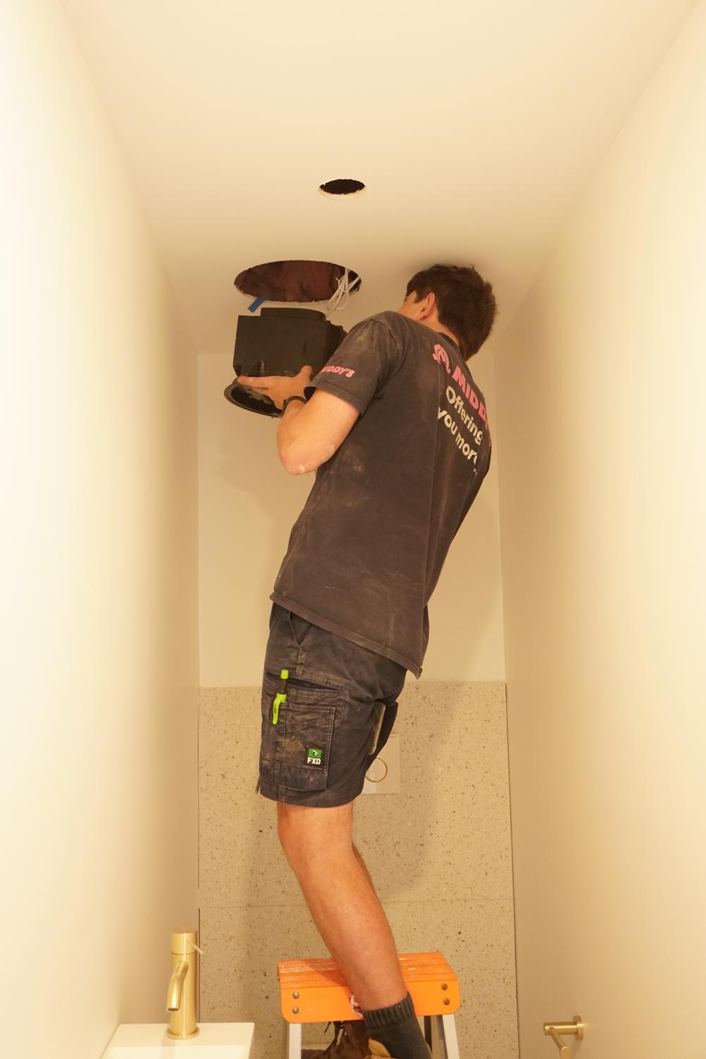 Bathroom exhaust fan installation